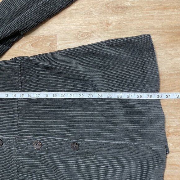 KEREN HART PEPLUM CORDUROY JACKET WOMENS M COTTON VINTAGE GREEN BUTTON FRONT - Picture 8 of 8